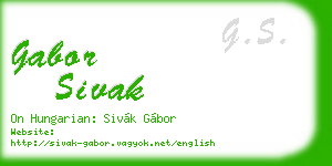 gabor sivak business card